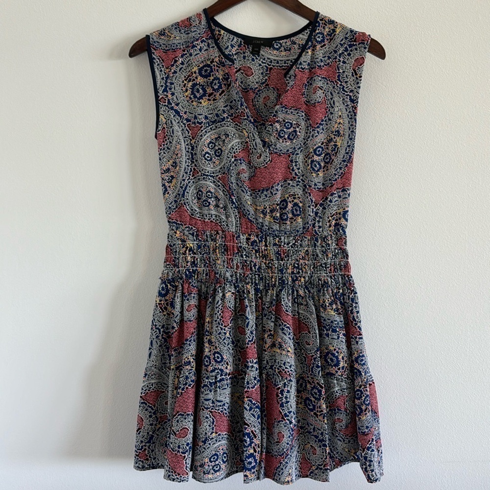 J. Crew Paisley Silk Dress 00P - Picture 2 of 7